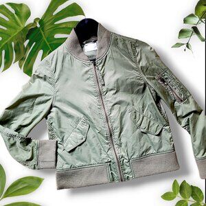 Green Nylon Bomber, sz XS-S